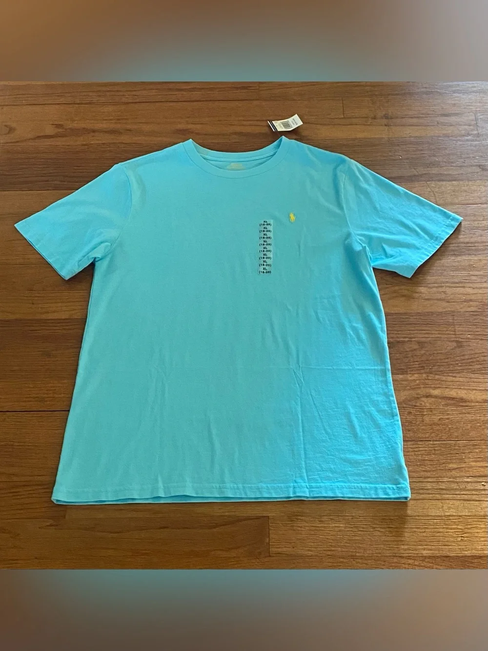 Ralph Lauren Big Boys Short-Sleeve Crew Tee in Hamm Blue with Yellow Pony